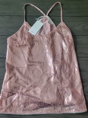 Grace Karin Nwt Pink Sequin Cami Top